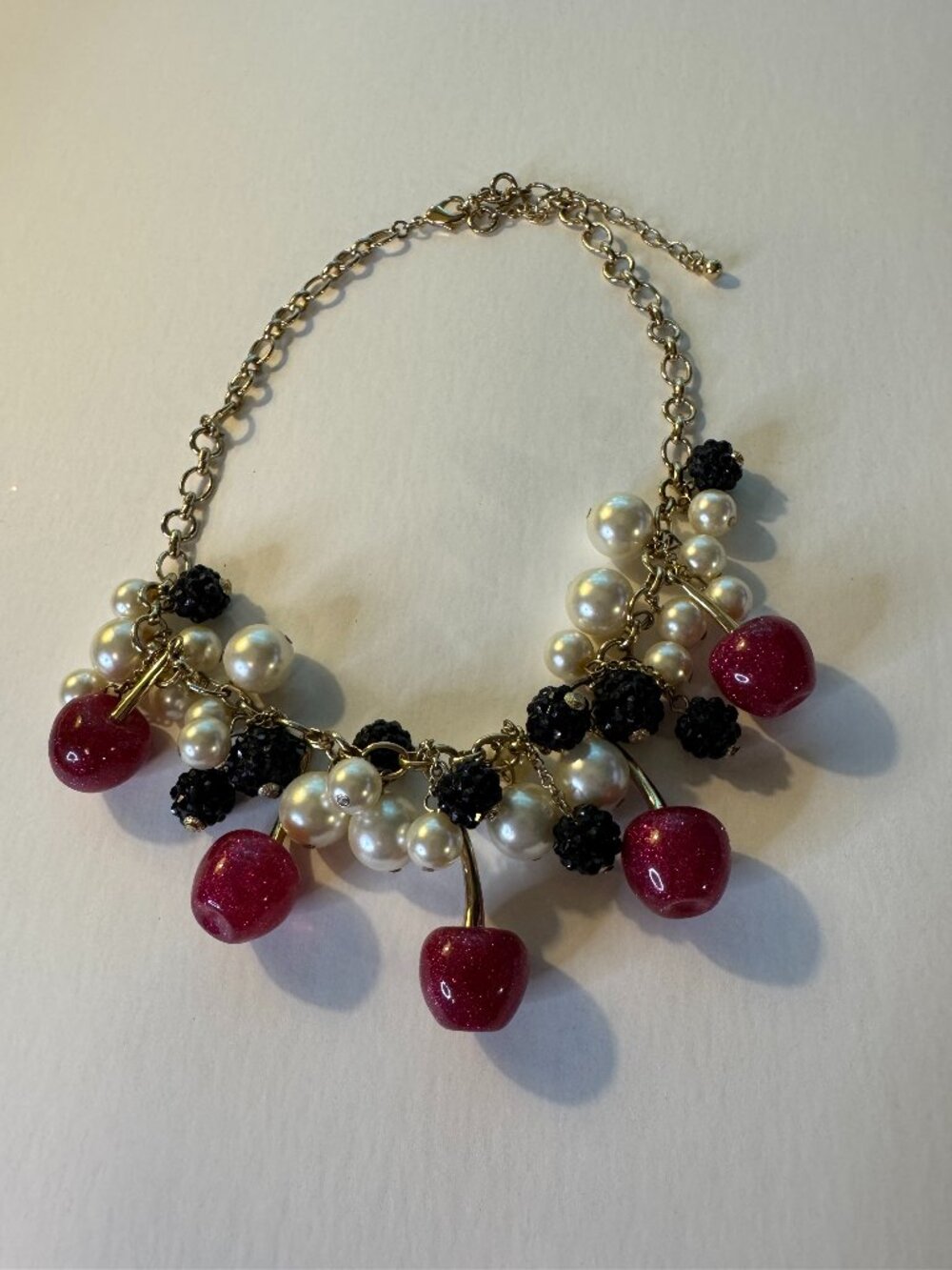 fun, chunky cherry necklace